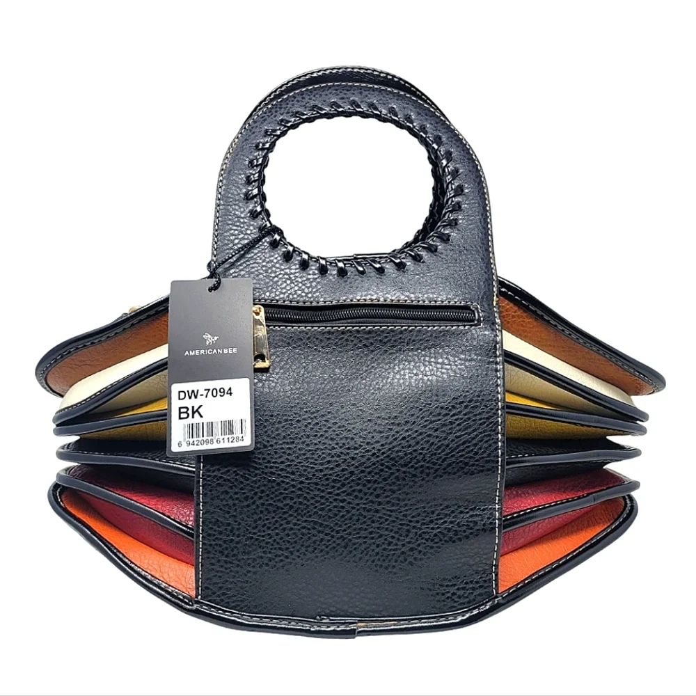 Accordian Style Stiched Satchel